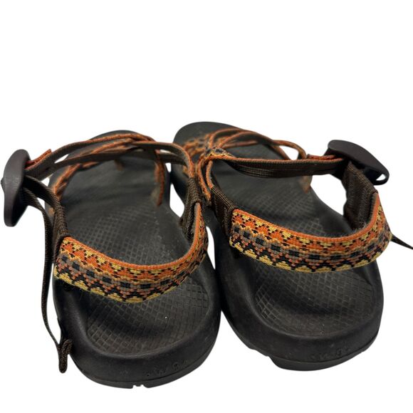 Chaco Zx/2 Brown Aztec Print Strappy Adjustable Sandals Vibram Soles Women 8 - Picture 2 of 7